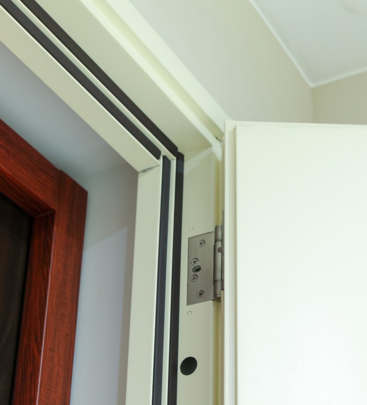 Acoustic 42dB flush metal door rubber sealed STC42 soundproof steel door