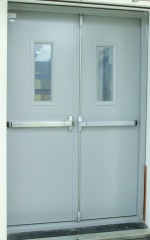 Fire rated exit door steel double fireproof door with panci bar & trim