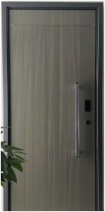 Modern American Luxury Black House Exterior Security Stainless Steel Front Entry Doors With Smart Lock