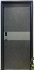 Modern American Luxury Black House Exterior Security Stainless Steel Front Entry Doors With Smart Lock