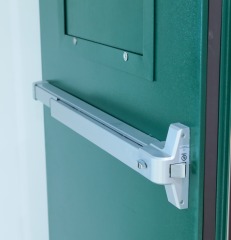 UL Certificated fire rated steel door with panic bar and trim 120 Minutes fireproof door