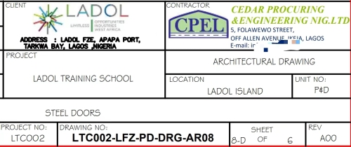 [Lagos, Nigeria]provide a batch of high-quality custom steel doors for LADOL TRAINING SCHOOL