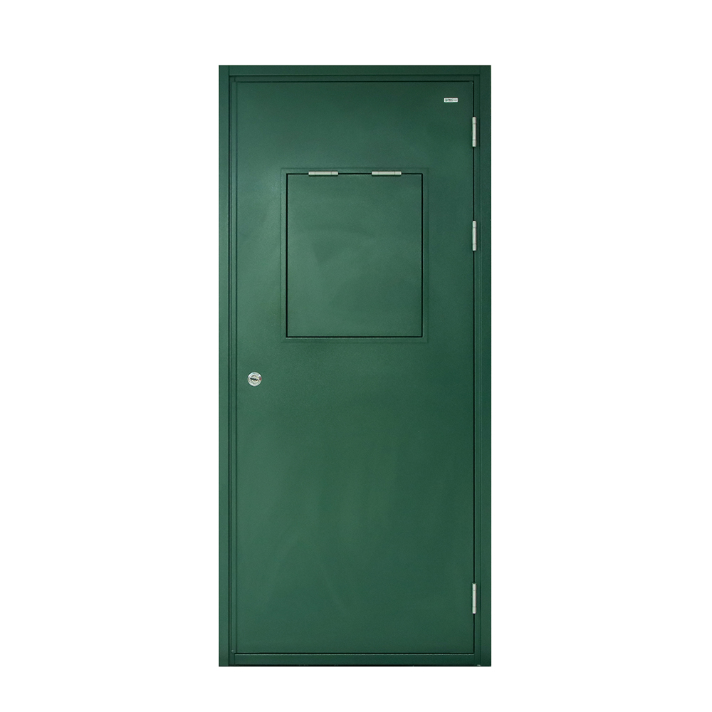 UL Certificated fire rated steel door with panic bar and trim 120 Minutes fireproof door