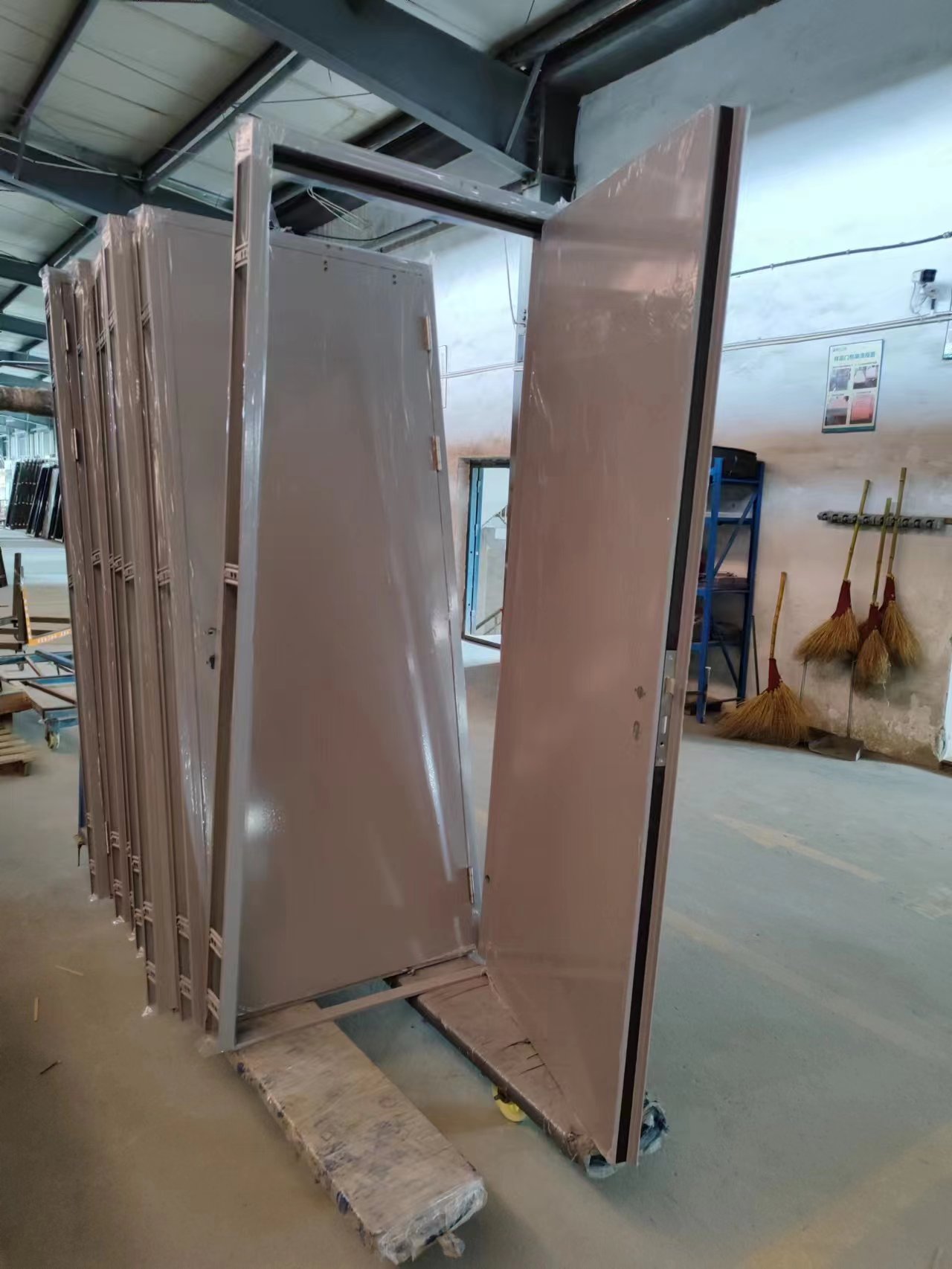 Hospital Project Certificated Emergency Fire Exit Fireproof Door Steel Resisting Fire Rated Door With Vision Panel