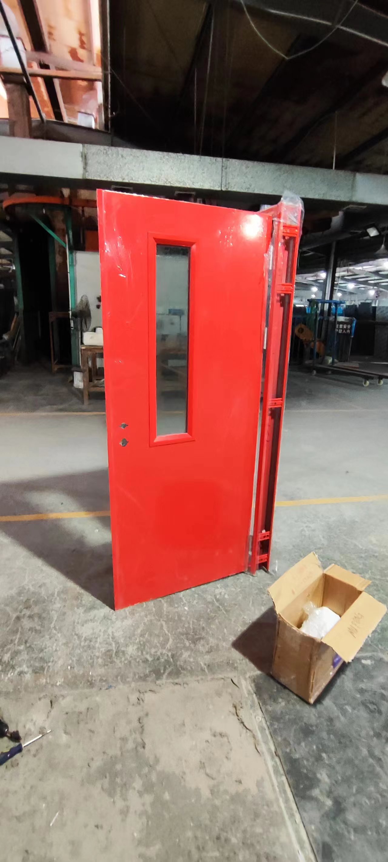 custom anti-fire steel door with fireproof glass insert