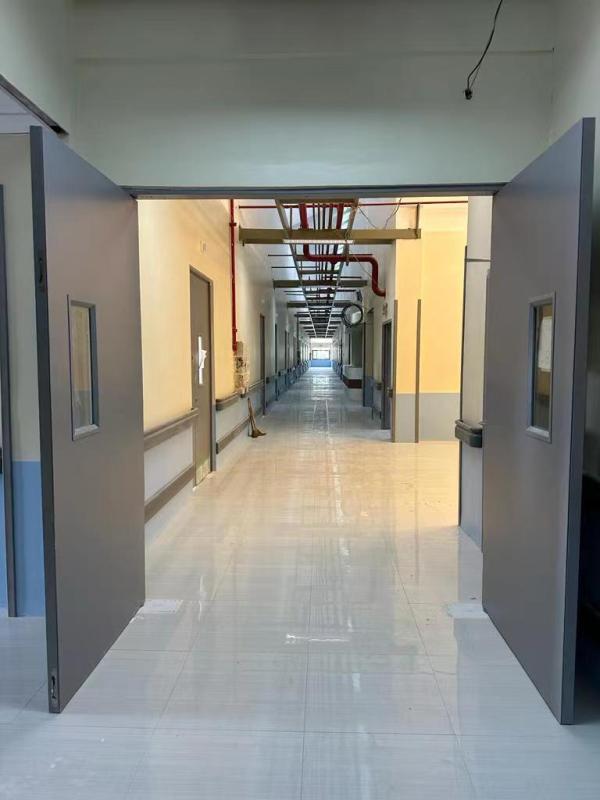 Swing both inward&outward steel door with floor hinge