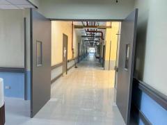 Swing both inward&outward steel door with floor hinge