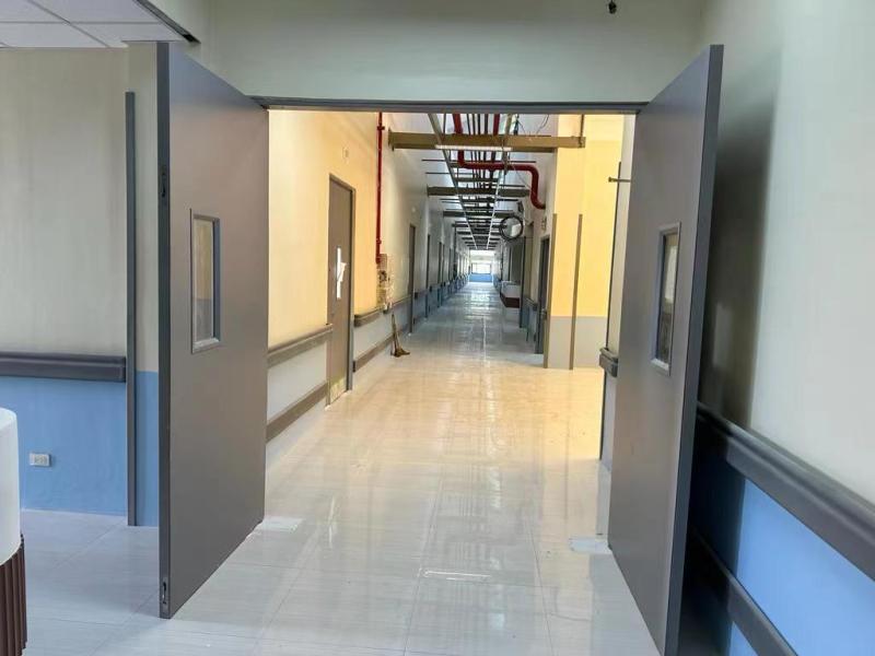 Swing both inward&outward steel door with floor hinge