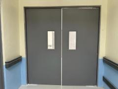 Swing both inward&outward steel door with floor hinge