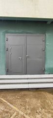 UL 120 Minutes oversize fire rated steel door with pedestrian door inserted