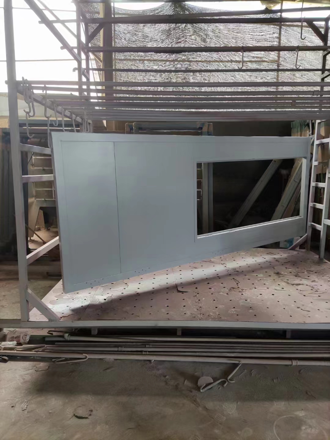 UL 120 Minutes oversize fire rated steel door with pedestrian door inserted