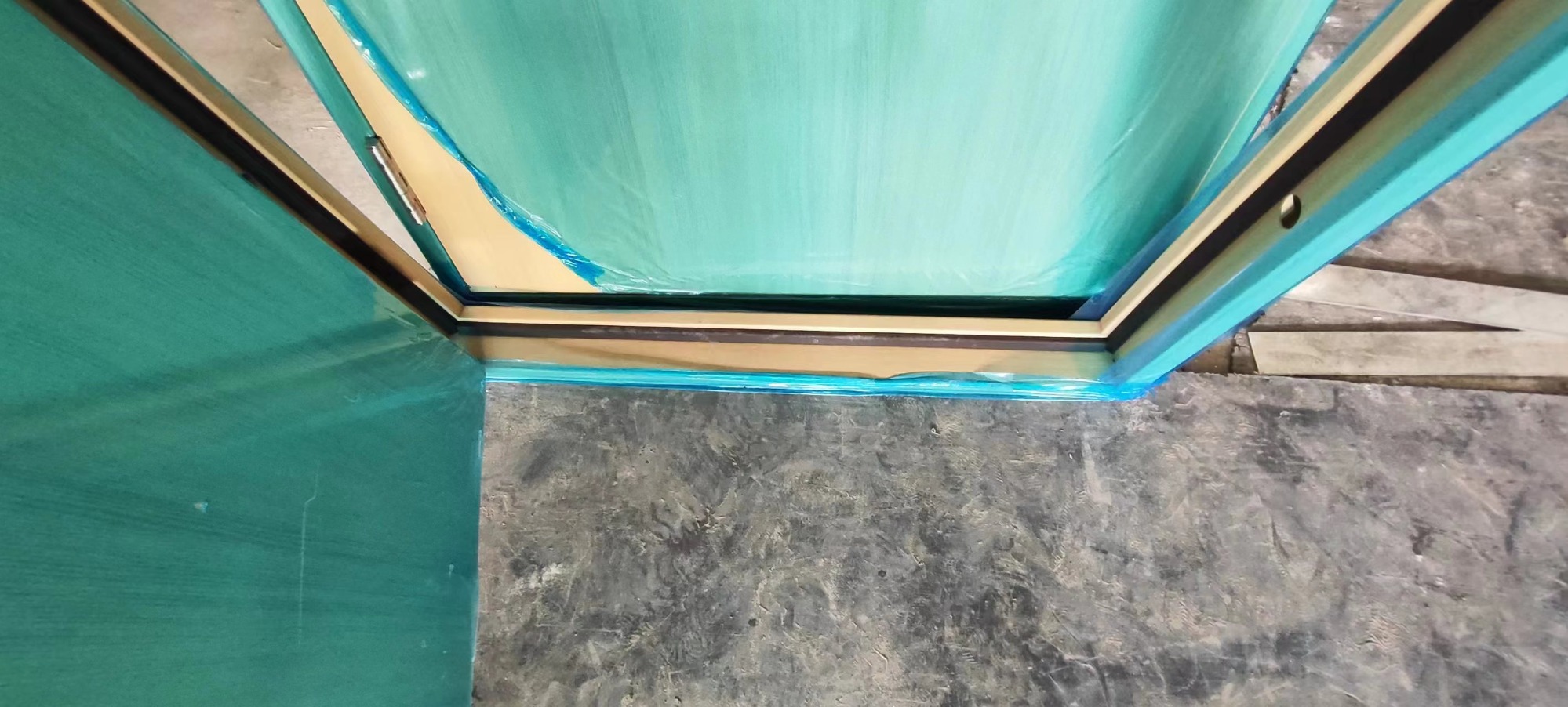 Anti x-ray proof 2mmpb / 3mmpb swing open lead lined door with wooden look surface for hospital