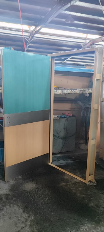 Fire resistant steel door with S.S kick plate and armored plate for commercial