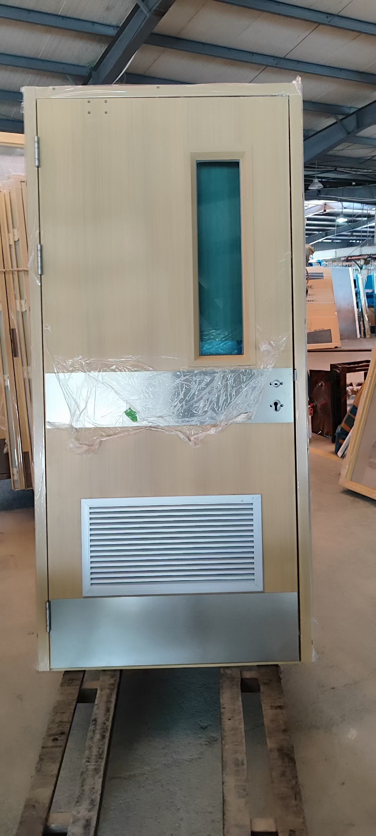 Fire resistant steel door with S.S kick plate and armored plate for commercial