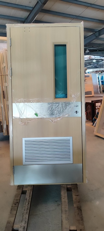 Fire resistant steel door with S.S kick plate and armored plate for commercial