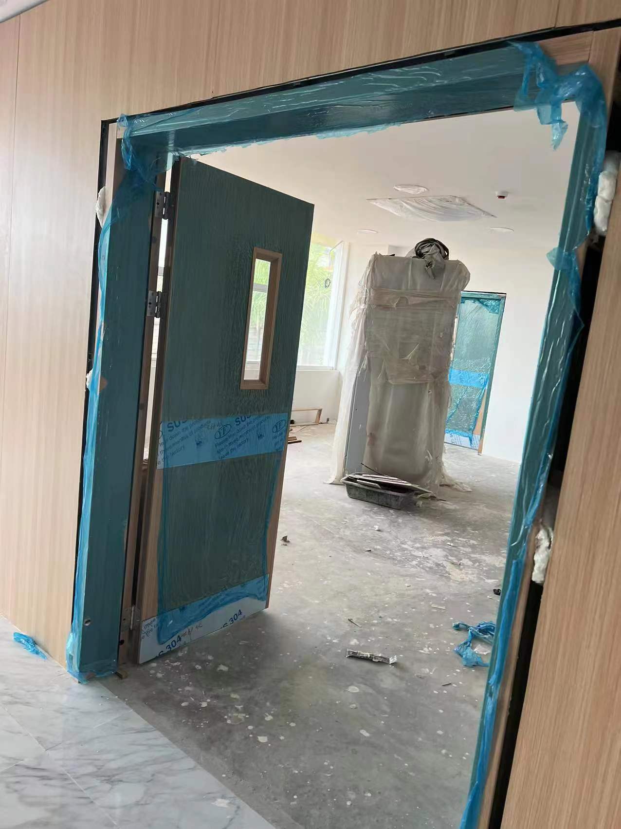 Fire resistant steel door with S.S kick plate and armored plate for commercial