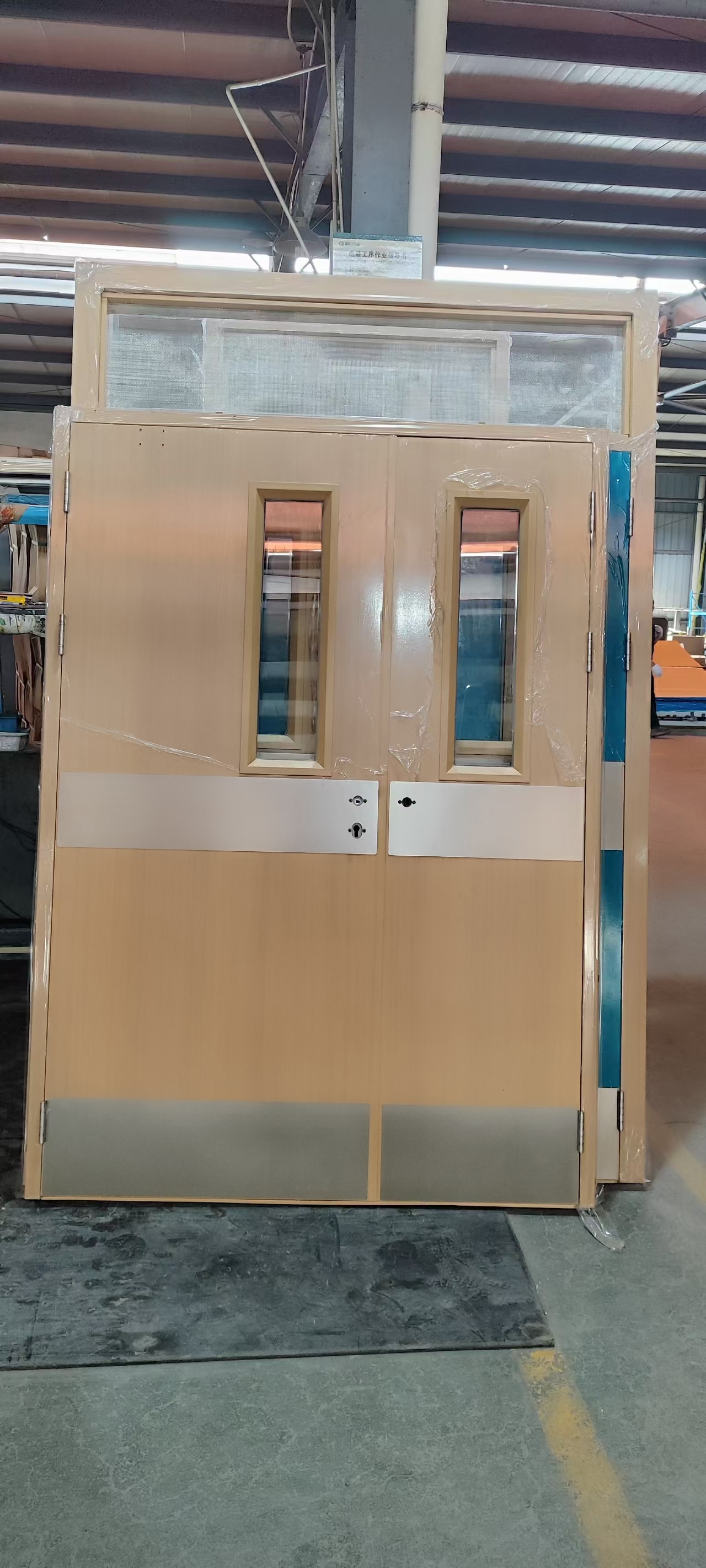 Fire resistant steel door with S.S kick plate and armored plate for commercial