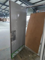 Knock down metal frame together with door panel for better container loading volumn
