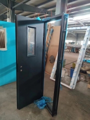 Knock down metal frame together with door panel for better container loading volumn