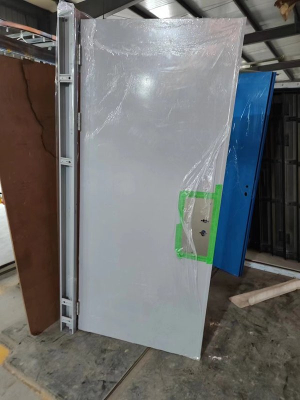Knock down metal frame together with door panel for better container loading volumn
