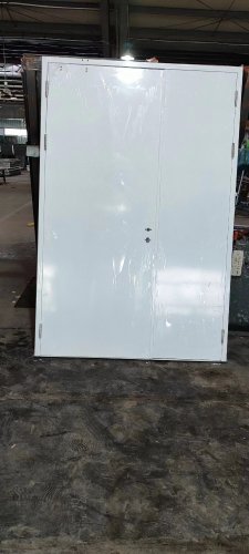 Powder Coated White Color Fire Door Customized UL Listed 2hours Fire Rated One&amp;Half Steel Doors