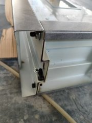 Rock board style UL fire rated steel doors with KD frame and mirror S.S plate & kick plate