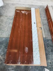 Wooden look UL fireproof steel doors with knock down metal frame with S.S side plate & kick plate