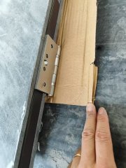 Rock look surface UL fire rated steel doors with KD frame and mirror S.S plate & kick plate