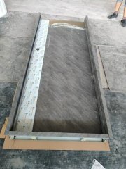 Rock look surface UL fire rated steel doors with KD frame and mirror S.S plate & kick plate