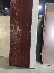 Wooden look UL fireproof steel doors with knock down metal frame with S.S side plate & kick plate