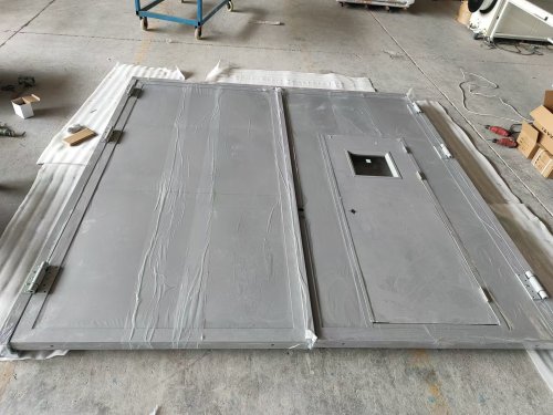 Oversized Steel Heat-Insulating Double Leaf Steel Door with Inserted Pedestrian Door
