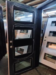 4-Lite 3'x8' Single Entry Fireproof Door with Insulated Fire Rated Glass