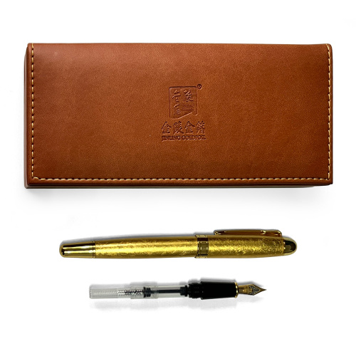Genuine Gold Leaf Fountain Pen, Luxury Pen with 24K Gold Finish