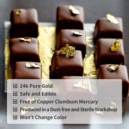 Edible Gold flakes,50mg Eatable Gold,24K Gold Flakes for Cake Decorating,Gold  Flakes Edible for Food,Such as Cooking Dark Chocolate,Candy Paper,Lip  Gloss,Edible Gold Numbers