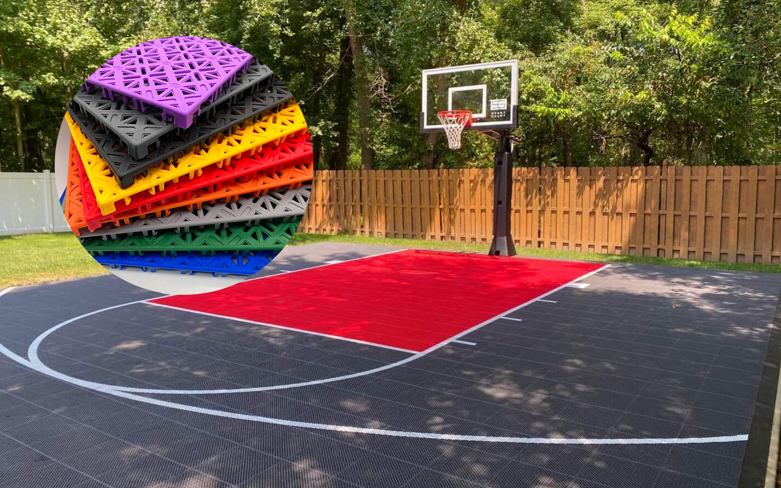 What are the functions of different texture designs of basketball court pp tiles?