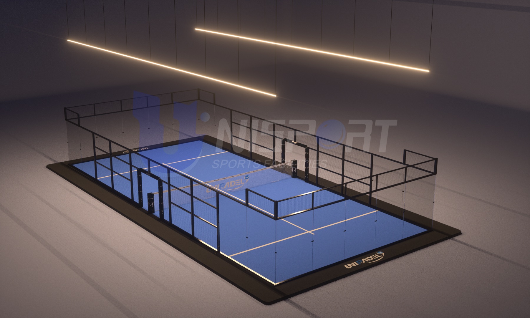 UNI - Indoor Padel Court with Linear Light