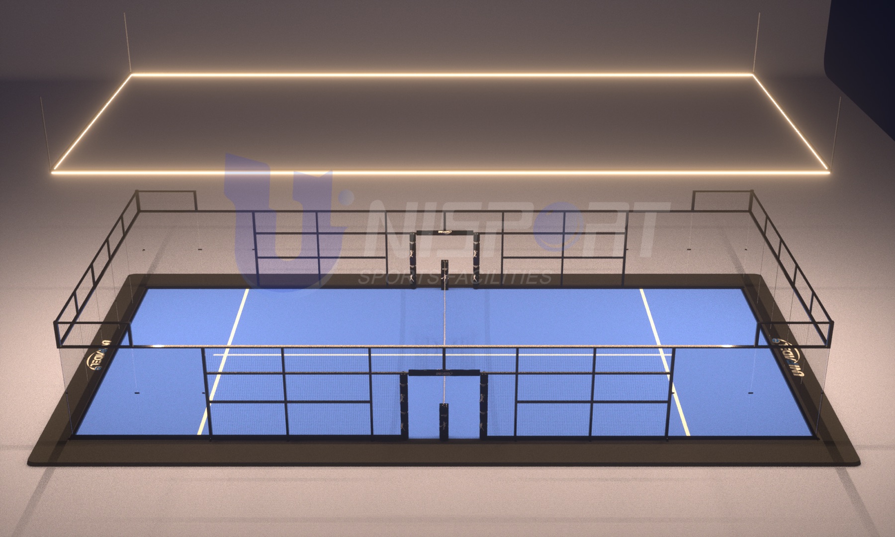 UNI - Indoor Padel Court with Linear Light