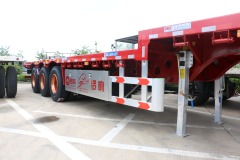 3Axle Truck 40feet Low Flatbed Flat Lowbed Gooseneck lowboy Semi Trailers Tri for sale