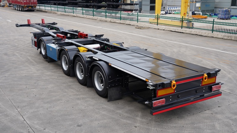 3Axle Truck 40feet Skeleton Skeletal Container Gooseneck Chassis Semi Trailers Tri for sale