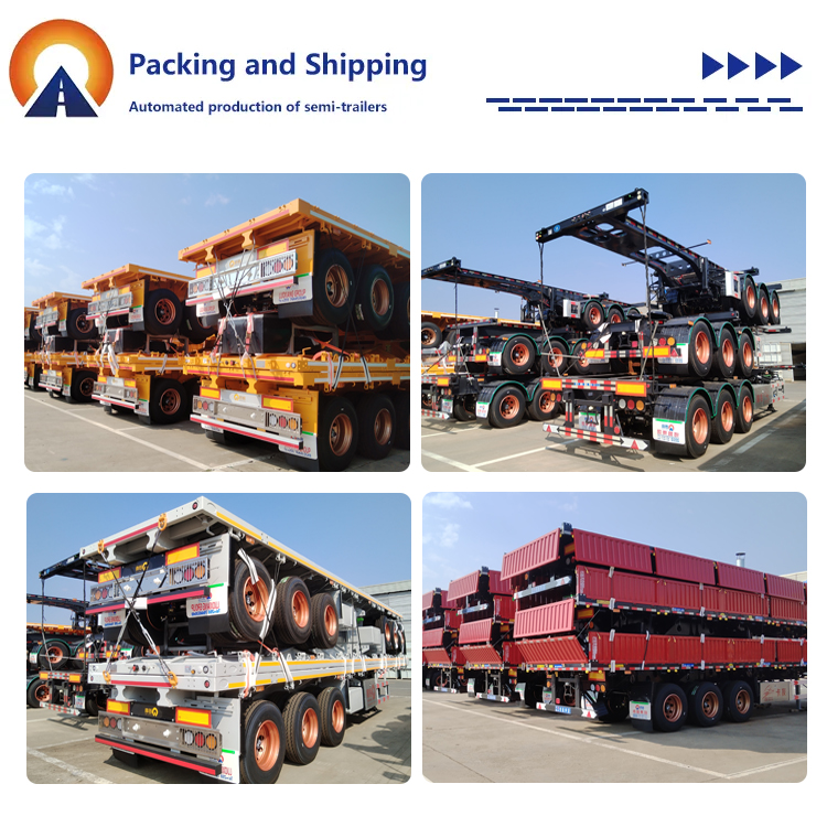 2Axle 3Axle Truck 40feet Flatbed Flat Semi Trailers Tri for sale
