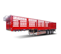 3axle truck 40feet Side Wall Fence Bar Storehouse Animals Livestock Semi Trailers Tri for sale