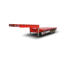 3Axle Truck 40feet Low Flatbed Flat Lowbed Gooseneck lowboy Semi Trailers Tri for sale