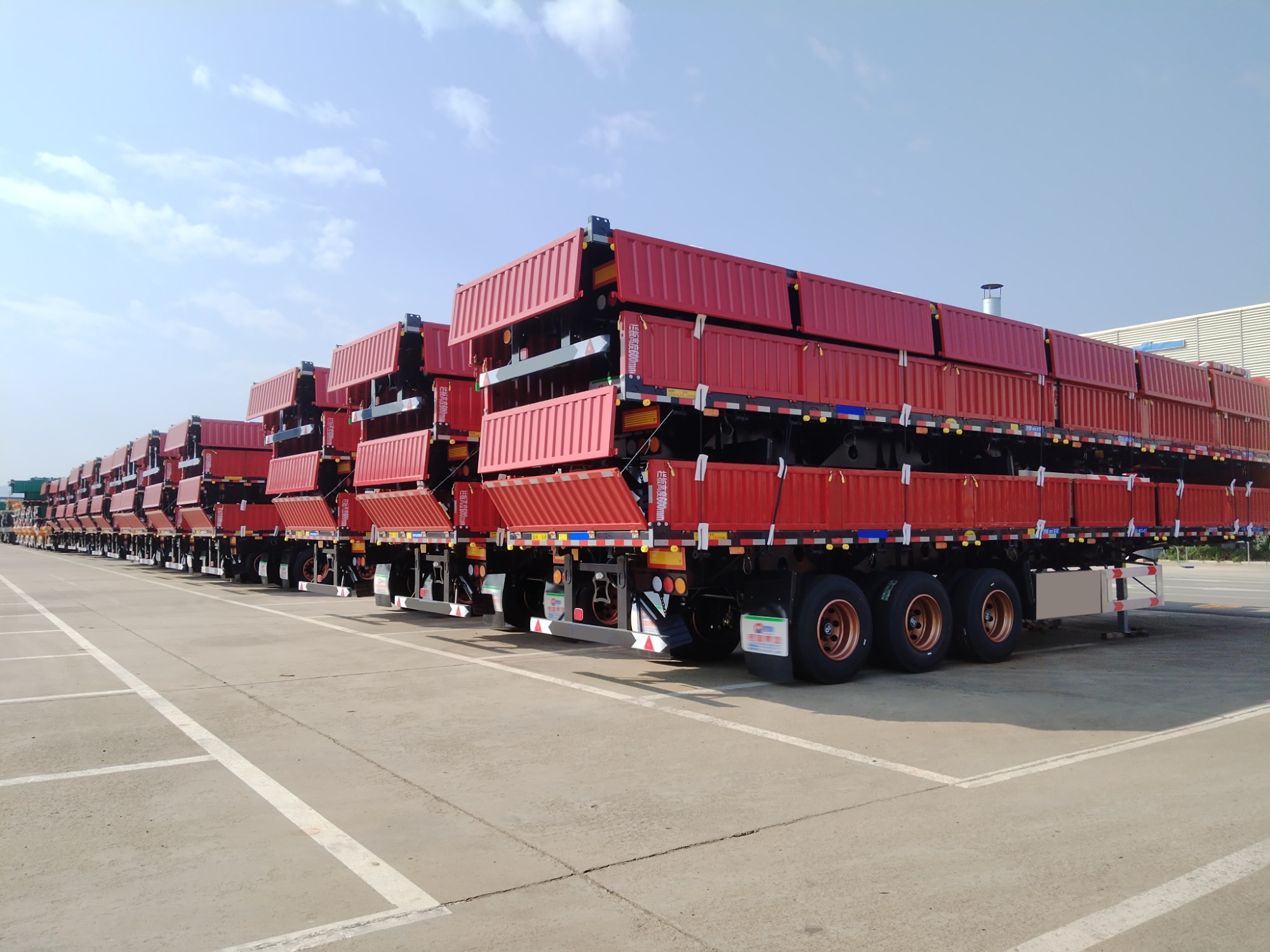 3axle truck 40feet Cargo Side Wall Drop Semi Trailers Tri for sale