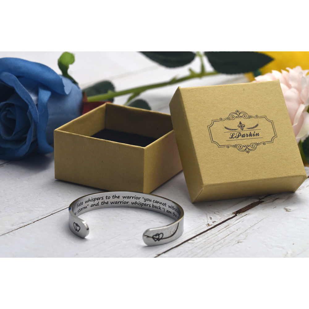 LParkin Encouragement Bracelet Warrior Bracelet Fate Whispers to The Warrior You Cannot Withstand The Storm. I Am The Storm