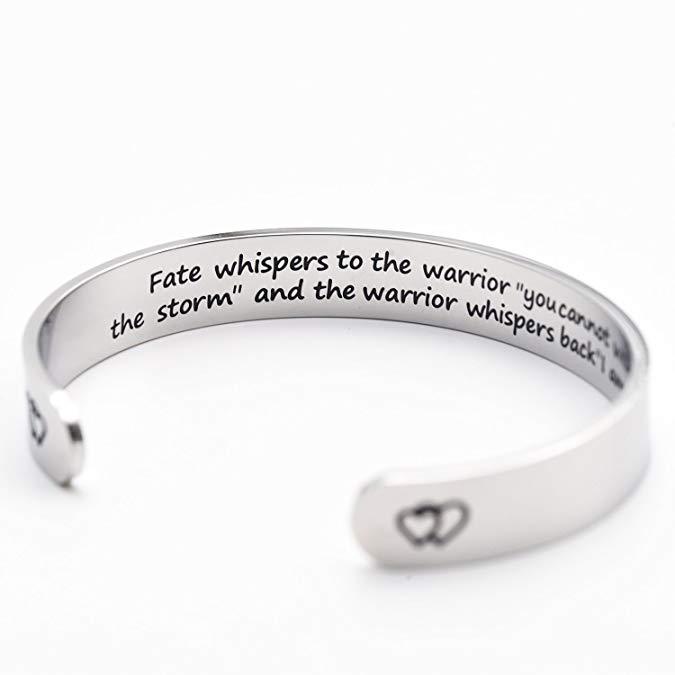 LParkin Encouragement Bracelet Warrior Bracelet Fate Whispers to The Warrior You Cannot Withstand The Storm. I Am The Storm
