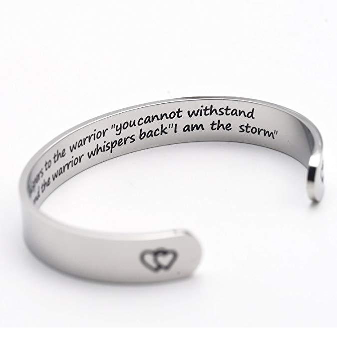 LParkin Encouragement Bracelet Warrior Bracelet Fate Whispers to The Warrior You Cannot Withstand The Storm. I Am The Storm