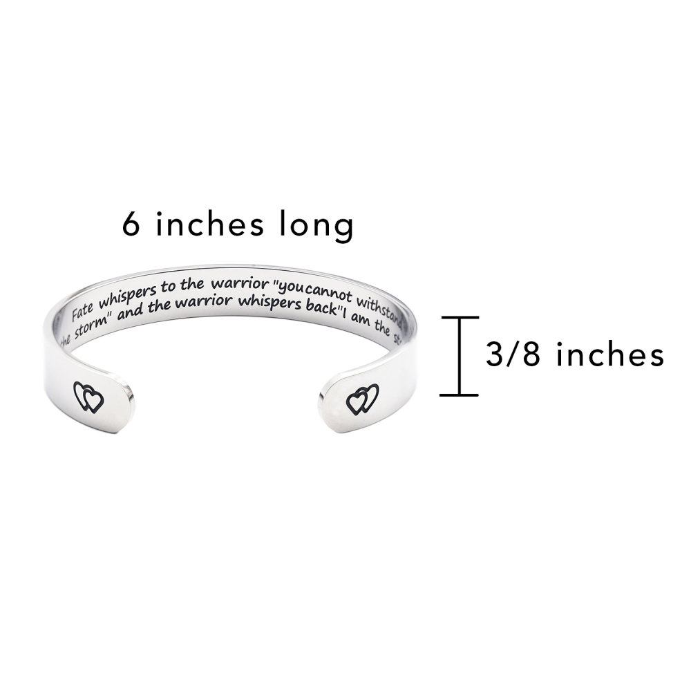 LParkin Encouragement Bracelet Warrior Bracelet Fate Whispers to The Warrior You Cannot Withstand The Storm. I Am The Storm