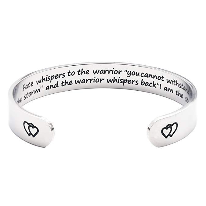 LParkin Encouragement Bracelet Warrior Bracelet Fate Whispers to The Warrior You Cannot Withstand The Storm. I Am The Storm