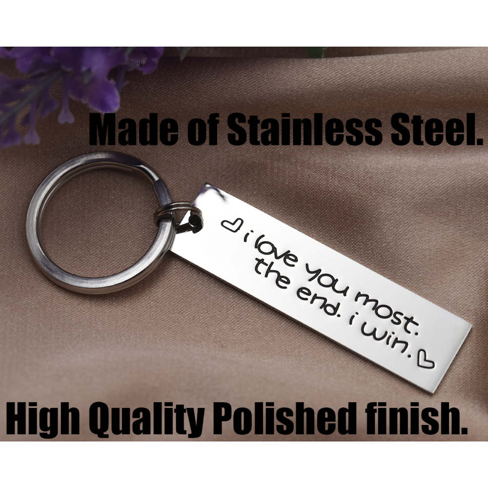 LParkin I Love You Most The End I Win Keychain for Couples Friendship Accessory Key Chain