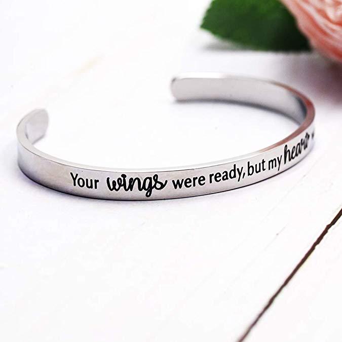 LParkin Memorial Bracelets Your Wings were Ready But My Heart was Not Pet Dog Cat Remembrance Gifts Memorial Gifts for Loss of Mother Commemorative Je